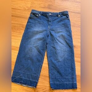 Ralph Lauren Jeans Womens Size 12 Wide Leg Crop High Waist Inseam 22 Rise 11